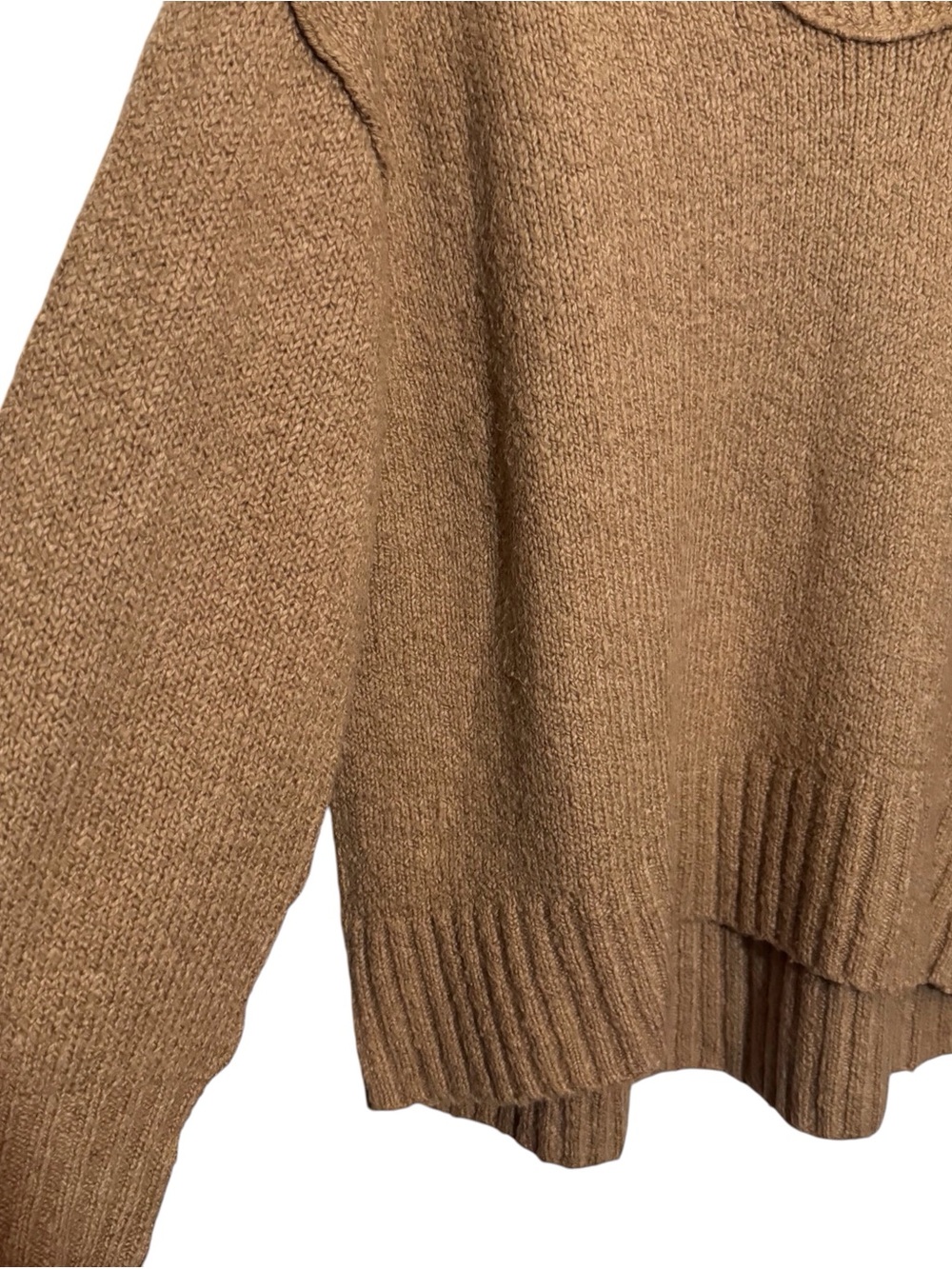 Free People Size X-Small Brown Brookside Pullover Sweater Oversized Beach Boho - Picture 5 of 9